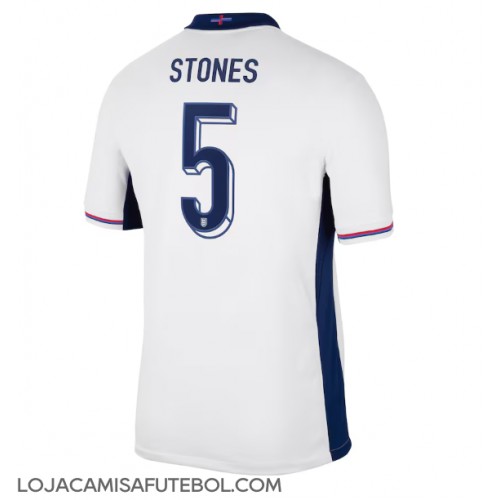 Camisa de Futebol Inglaterra John Stones #5 Equipamento Principal Europeu 2024 Manga Curta